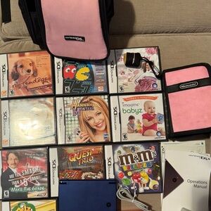 Nintendo DSi Bundle with 15 games and 2 Carrying Cases